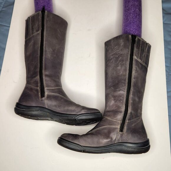 Ecco knee high boots gray burnished leather, size EU35 - Picture 4 of 6